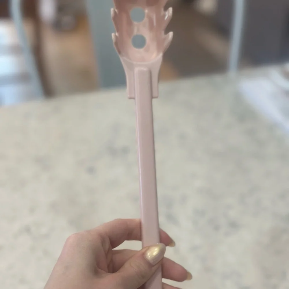 Vintage Pink Pasta Server Fork Kitchen Utensil